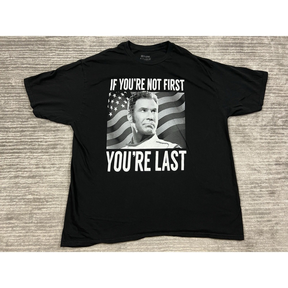 T-Line Talladega‎ Nights Shirt Mens 2XL Black Short Sleeve Tee Will Ferrell
